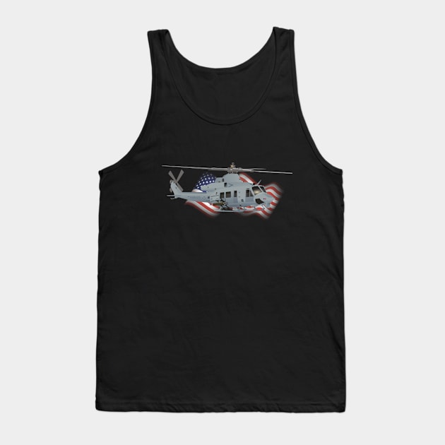 Patriotic UH-1Y Venom Helicopter Tank Top by NorseTech